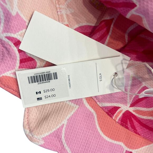 NWT Janie and Jack Peony Print Bucket Hat Girls Size 4-5 - Picture 6 of 8